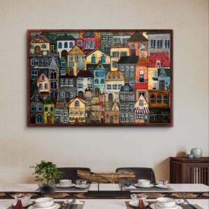 KOLOROWE MIASTECZKO 150x100cm